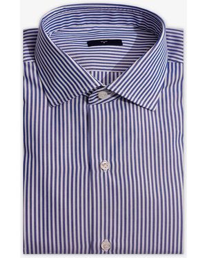 Larusmiani Tailored Cotton Shirt Greenwich Hand Made - Purple
