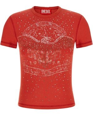 DIESEL 'T-Marsy-Rib-Cry' T-Shirt - Red