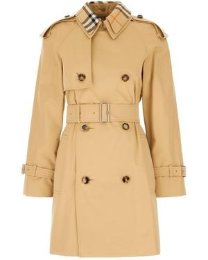 Burberry Cotton Trench Coat - Natural