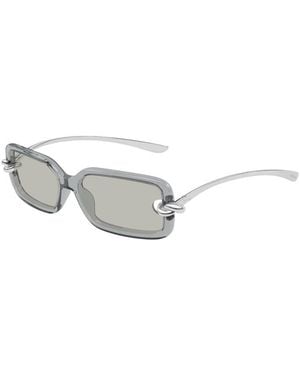 Bottega Veneta Sunglasses Rectangle Full Rim, Shiny- Frame And Lens Bv1439S004 - White