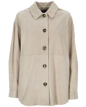 Peuterey Lya Suede Leather Jacket - Natural