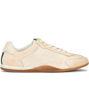Gucci Sneakers Shift Aged Leather Calf Skin Sneakers - Pink