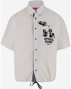 APRÈS SURF Cotton Blend Shirt With Logo Print - White