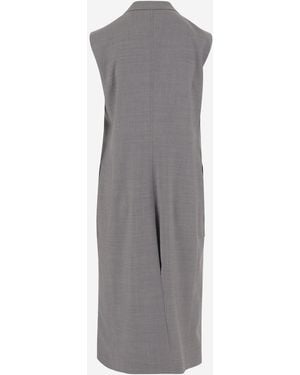 Tagliatore Sleeveless Double-Breasted Coat Virgin Wool - Gray