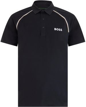 BOSS Short-Sleeve Polo Shirt Technical Fabric Polyester - Black