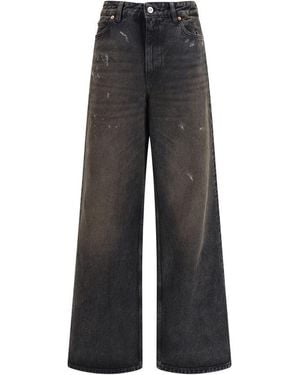 Our Legacy Black Cotton Relaxed Fit Jeans - Grey