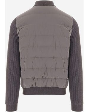 Moorer Hybrid Jacket Benci With Knitted Sleeves Polyamide - Gray