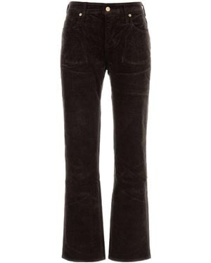 7 For All Mankind Calie Straight Corduroy Coffee Bean - Black