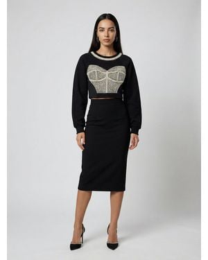 Dolce & Gabbana Dolce & Gabbana Beaded Logo Sweatshirt - Black