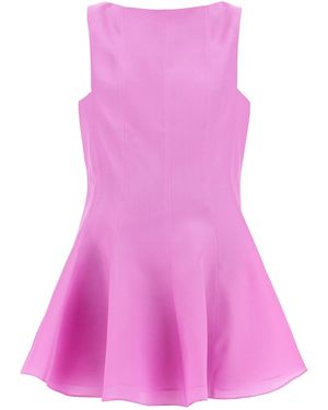 Khaite "Silk Gazar Mini Dress Mags - Pink