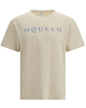 McQueen Beige Cotton T - Natural