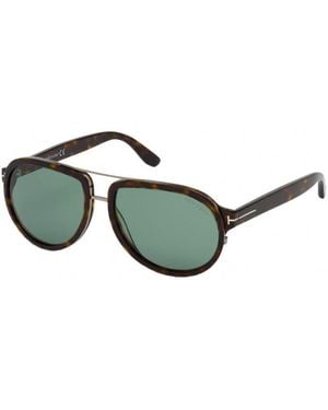 Tom Ford Sunglasses Aviator Full Rim, Dark Havana Frame And Lens Ft077952N - Green