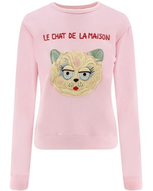 Valentino Le Chat De La Maison Cotton Sweatshirt - Pink