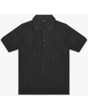 Larusmiani Linen And Cotton Polo Saint Tropez Knitwear - Black