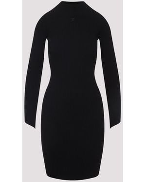 Courreges Circle Rib Mini Dress - Black
