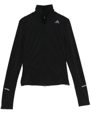 adidas High Neck Zip Sweater Recycled Polyester Performance Track Jackets - Black