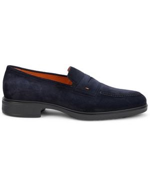 Santoni Suede Loafers Calfskin - Blue