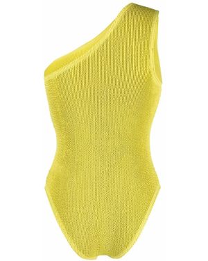 Bottega Veneta Plissé One-Shoulder Swimsuit Clothing - Yellow