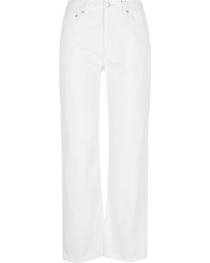 DUNST Essential Straight Full Length Jeans Cotone - White