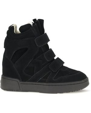 Isabel Marant Wedge Leather Trainers Im3-Gz - Black