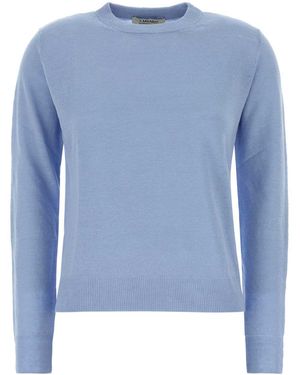 Max Mara Powder Linen Fervore Jumper - Blue