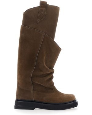 The Attico Boots Robin Passeggiata Suede - Brown