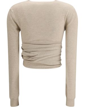 Alaïa Wrap Top Cashmere Tops - White