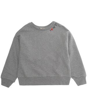 N°21 Crewneck Sweatshirt Girls Cotton Hoods & Sweatshirts - Gray