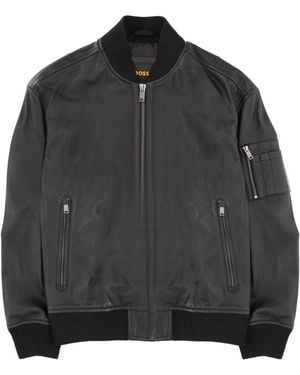 BOSS Lamb Leather Jacket - Black