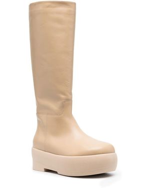 Gia Borghini Tubular Chunky-Sole Boots - White