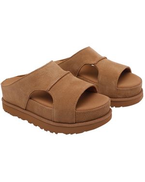 UGG Sandals Suede Leather/Rubber Sole - Brown