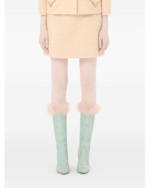Valentino Vlogo Signature Wool Skirt - Natural