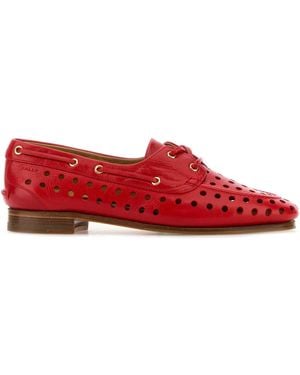 【BULLY】 Red Leather Party Lace-Up Shoes Bally Leather Party Lace-Up Shoes in Red | Lyst