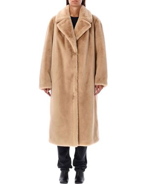 Stand Studio Alpaca Wool Oversized Snap Jacket - Natural