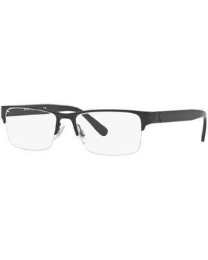 Polo Ralph Lauren Eyeglasses Rectangle Semi Rim, Matte Frame And Clear Demo Lenses Lens Ph11649038 Sunglasses - Black