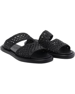 Poeve Sandals Calf Leather/Rubber Sole - Black