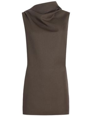 KHAITE Astor Dress In Clove - Brown