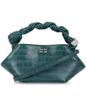 Ganni Mini Braided Bou Handbag - Blue