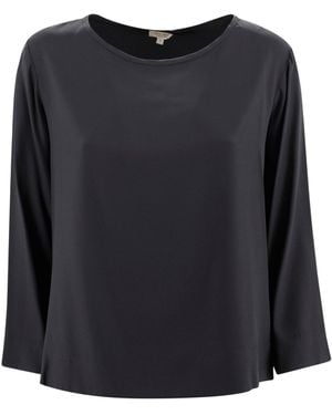 HER SHIRT HER DRESS Silk Shirt - Black