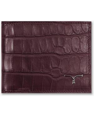 Larusmiani Alligator Wallet Holding Wallet - Purple