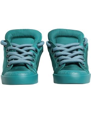 Dolce & Gabbana Portofino Low Top Trainers Shoes Leather - Green