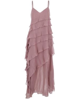 Antonelli Marilyn Silk Chiffon Dress - Purple