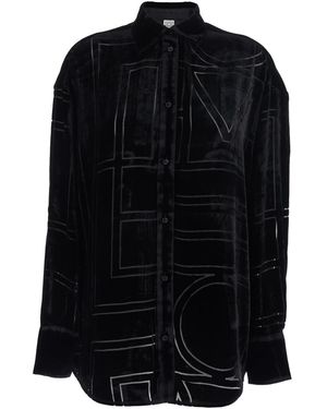 TOTEME Shirt Velvet Viscose Blouses - Black