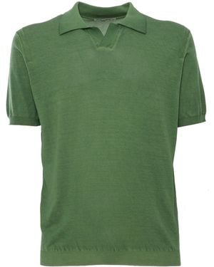 Kangra Cashmere Polo Cotton Shirt - Green
