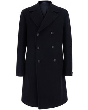 Tagliatore Coat Double-Breasted Wool - Blue