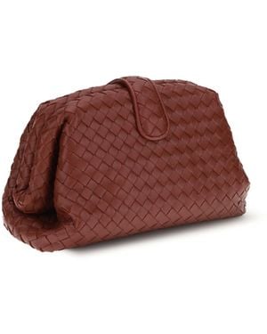Bottega Veneta Clutch Lauren 1980 Lava/Brass V Lamb Leather Bags - Brown