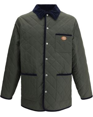 Valentino Logo Quilted Jacket - Grey