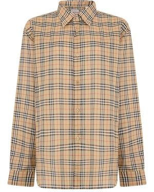 Burberry Long-Sleeve Shirt Cotton - Natural