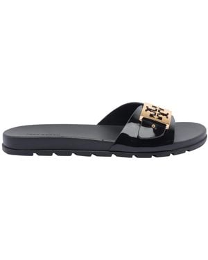 Tory Burch Mellow Buckle Slides - Black