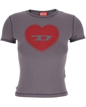 DIESEL T-Shirt T-Uncuties-Long-S5 With Round Neck And Long Sleeves - Gray